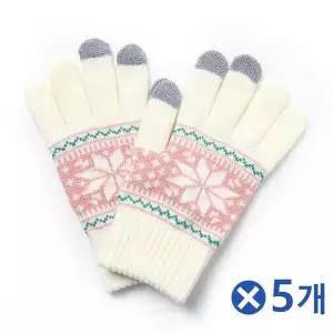 TBZ 겨울용품 스마트폰터치 니트장갑-색상랜덤x5개