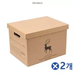 TBZ 생활방수 다용도 사슴 크라프트 종이박스x2개 옷정리