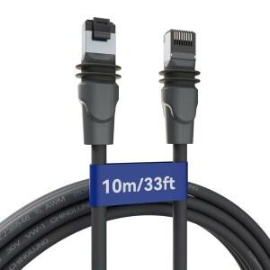 FIUTY 스타링크 3세대 케이블 33FT, 표준 V3 직사각형 위성 시스템용 26AWG 이더넷 연장 교체, 이중 방수 내구성 야외 액세서리(33FT)