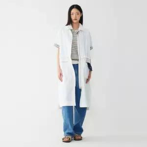 [매장정품] 스튜디오 톰보이 허리 스트링 집업 카라넥 반팔 원피스_화이트 91F6241785 3958530