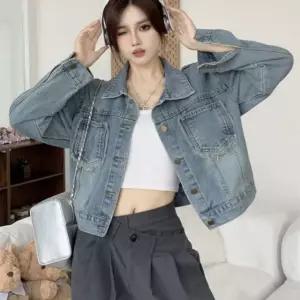 데님무스탕 캠퍼스룩 캐주얼 여성무스탕 루즈핏 데님 무스탕자켓 여성