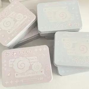 Tinplate 보관 상자 Pcards 작은 카드 주석 캔 동전 귀걸이 폰 케이스 보석 수집