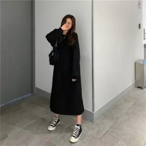 셀럽하우스 루즈핏 골지 데일리 원피스 LL-D133
