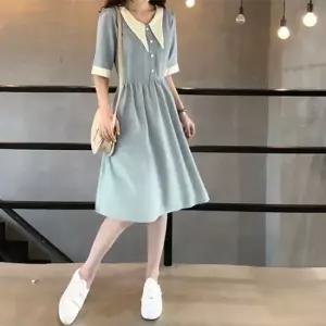 셀럽하우스 여성 하객룩 오피스룩 모임룩 카라 A라인 원피스