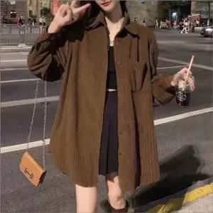 셀럽하우스 루즈핏 여성 셔츠 코듀로이 봄가을 남방 2컬러 골덴