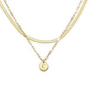 STORYJEWELLERY 여성용 18K 스털링 앙증맞은 이니셜이 레터 페이퍼클립 있는 트렌디한 주얼리 목걸이 이니셜 참이 도금 925 선물