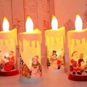 선물용 크리스마스 캔들 눈사람 산타 촛불 장식 겨울