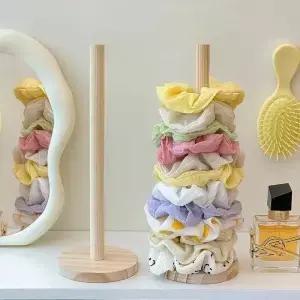 나무 머리끈 홀더 고무줄 팔찌 보관대 시계 스크런치 진열대