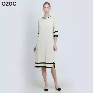 [오조크(OZOC)] 컬러 블록 니트 원피스 (택가격: 87000원)