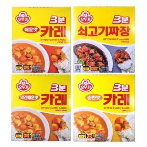 오뚜기 3분 쇠고기짜장 200g 카레 미트볼 햄버그스테이크