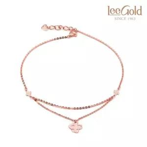리골드 [리골드]14K 18K 플랫 클로버 드롭 체인 발찌 LGF-399REZ