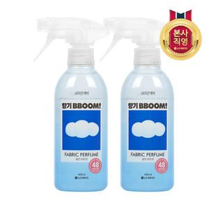 샤프란케어 섬유탈취제 향기뿜 코튼향 400mL x2