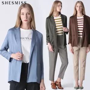 [쉬즈미스(SHESMISS)] 미니멀 실키 오픈 재킷
