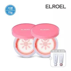 엘로엘 [기본] 피치 핑크 톤업 팡팡 선쿠션 15g 본품 2개+크레마 핸드크림