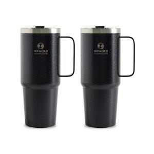 [리벤스] 대용량 손잡이 스텐 텀블러 콜드컵 900ml(블랙) 2P