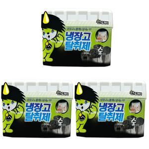 산도깨비 냉장고 탈취제 숯 200g x 3개 대용량 냄장 김치 음식 냄새 제거
