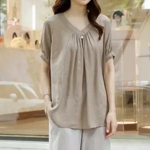 (~110size)레드온진주블라우스 TBD3374