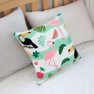 러프 소파 쿠션(솜포함) 45x45 러브플라밍고 C