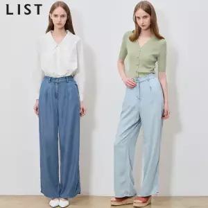 [리스트(LIST)] 밴딩 롱 와이드 데님 팬츠 (택가격: 198000원)