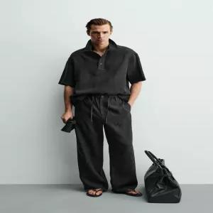 ZARA 자라 100% 린넨 릴렉스핏 팬츠 - 블랙 2634 254 800 3947737