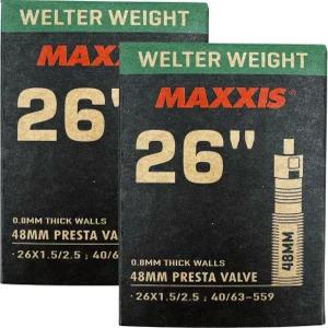 Maxxis 26인치 x 1.50-2.50인치 웰터 웨이트 자전거 내부 튜브 프레스타 또는 슈레이더 밸브 탈착식 코어