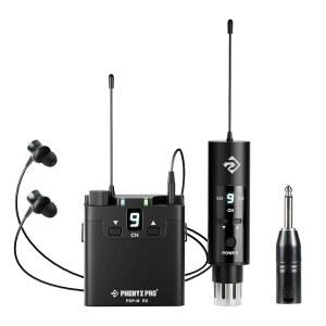 PHENYX PRO UHF 무선 인이어 모니터 벨트 수신기 스튜디오 전문 200피트 있는 16가지 모니터링이 PDP 61M 송신기 주파수 스테레오 밴드 IEM 공연용 라이브 시스템 범위