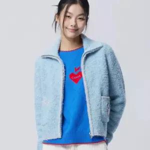 [백화점 정품] 26년SALE 베네통 여성 퍼피 포켓 부클 집업 가디건 BAKCE1611