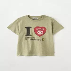 (W) I LOVE 슬럽 반팔 티셔츠 카키 SA262WTS08 KHI