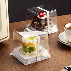 케이크상자 50개 투명 초미니 박스 포장 한입 정사각 8x8x8cm 디저트