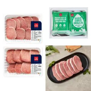 국내산 냉동 돈육 등심 돈가스 (1.0kg x 2) 대용량 돈까스 세트 손질 쉬운 포장 담백한 살코기