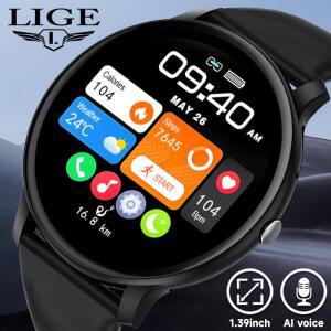 LIGE 블루투스 통화 여성 스마트 시계 남성 스포츠 피트니스 심박수 건강 모니터 Smartwatch Ladies For An