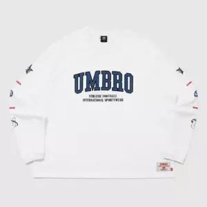 엄브로 챈트 메쉬 그래픽 로고 긴팔 티셔츠 UR321CRL71 WHITE