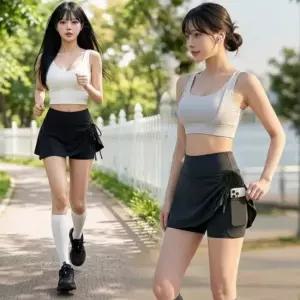 힙하이드이너숏츠 포켓 치마바지 요가 운동복 러닝 폴 조거팬