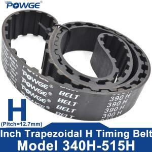 POWGE H 타이밍 벨트 340H에서 515H 폭 10-50mm 340 345 350 355 360 365 370 375 380 385 390 395 400 405