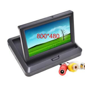 주차 차량 모니터 디스플레이 접이식 컬러 TFT LCD 4.3 또는 5 인치 미러 LED 스크린, 후방 카메라 백업
