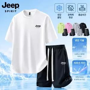 JEEP SPIRIT 남성 반팔 반바지 세트 냉감 캐주얼웨어