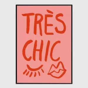 모던 슬림액자 Tres Chic Pink A3사이즈 거실액자 깔끔한액자 공간그림
