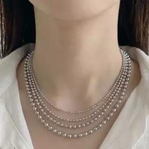 [큐즈미] 925실버 남녀공용 실버볼 군번줄 체인 2mm 2.5mm 3mm 4mm 은볼 목걸이