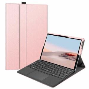 FINTIE 케이스 FOR MICROSOFT SURFACE GO 4 / 3 2 1 (2023 2021 2020 2018) - 멀티 앵글 뷰 포트폴리오 비즈니스 커버 타입 키보드와 호환 로즈 골드 V4C