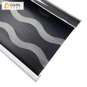 DIHIN 현대 라이트 필터 더블 블랙 원격 얼룩말 제어 패턴 무선 파도 아웃 블라인드
