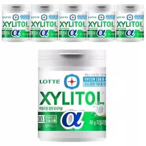 롯데 자일리톨 껌 알파 오리지날 용기 86g x 6개