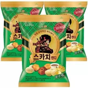 롯데 스카치 캔디 세가지 157g x 3개