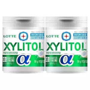롯데 자일리톨 껌 알파 오리지날 용기 86g x 2개