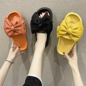 [VCH62O5O]가벼운 여성슬리퍼 컬러 왕리본 여성 슬리퍼