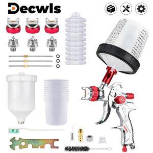 스프레이 건, 1.4mm 2.0mm 전문 HVLP 600ml 일회용 계량 컵 10개, 가정용 자동차 페인트 건 도구, 기계, 다