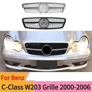 메르세데스 벤츠 C-클래스 W203 프론트 라디에이터 그릴 메쉬 그리드 튜닝 액세서리 C200 2000-2006년식 페