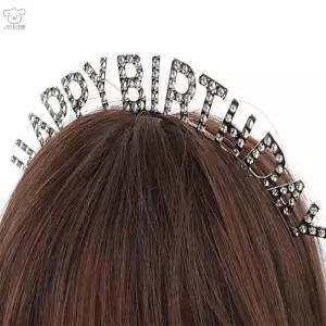 리치점빵 생일축하 큐빅 머리띠 파티머리띠