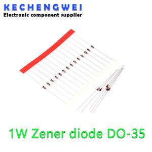 100pcs 1W 제너 다이오드 DO-35 1N4728A 3V3 3V0 1N4733A 5V1 4V7 4V3 3V9 3V6