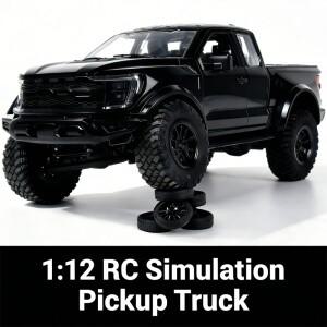 1:12 RC카 픽업트럭 F-150 4륜구동 크롤러 풀 프로포션 메탈 드라이브 샤프트 기어 실물같은 개폐