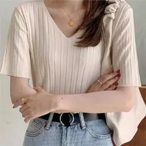 [라일리여성의류] Rly 데일리 여성 브이넥 티셔츠 라운지 여성 반팔 티